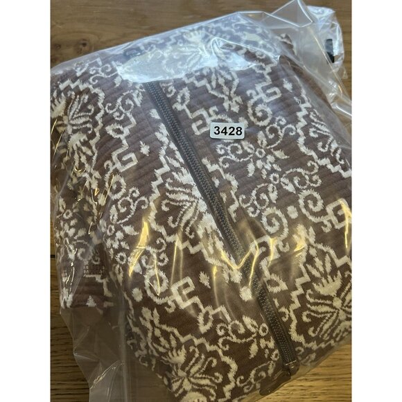 Sahalie Anthropologie Jacquard‎ Sheath Dress Sz M Brown/White Stretch Modern - Picture 12 of 12